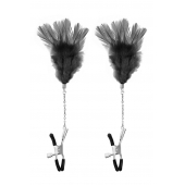 Зажимы для сосков с черными перьями Sweet Caress Feather Nipple Clumps - Sweet Caress - купить с доставкой в Реутове