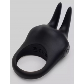 Черное эрекционное виброкольцо Sensation Rechargeable Vibrating Rabbit Love Ring - Fifty Shades of Grey - в Реутове купить с доставкой