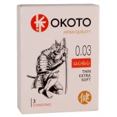 Тонкие презервативы OKOTO Thin Extra Soft - 3 шт. - Sitabella - купить с доставкой в Реутове