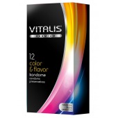 Цветные ароматизированные презервативы VITALIS PREMIUM color   flavor - 12 шт. - Vitalis - купить с доставкой в Реутове