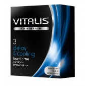 Презервативы VITALIS PREMIUM delay   cooling с охлаждающим эффектом - 3 шт. - Vitalis - купить с доставкой в Реутове