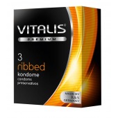 Ребристые презервативы VITALIS PREMIUM ribbed - 3 шт. - Vitalis - купить с доставкой в Реутове