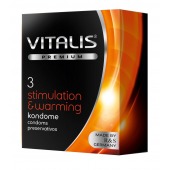 Презервативы VITALIS PREMIUM stimulation   warming с согревающим эффектом - 3 шт. - Vitalis - купить с доставкой в Реутове