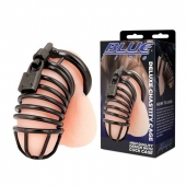 Черная металлическая клетка с замком Deluxe Chastity Cage - BlueLine - купить с доставкой в Реутове
