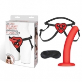 Красный поясной фаллоимитатор Red Heart Strap on Harness   5in Dildo Set - 12,25 см. - Lux Fetish - купить с доставкой в Реутове