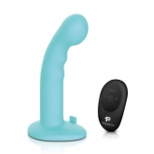 Голубая изогнутая насадка 6in Remote Control Ripple P-Spot G-Spot на черных трусиках - 16 см. - Pegasus - купить с доставкой в Реутове