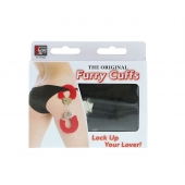 Металлические наручники с чёрной меховой опушкой - Dream Toys - купить с доставкой в Реутове