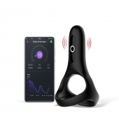 Черное виброкольцо Magic Motion Rise с подхватом мошонки - Magic Motion - в Реутове купить с доставкой