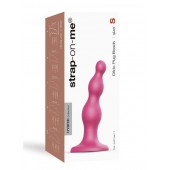 Розовая насадка Strap-On-Me Dildo Plug Beads size S - Strap-on-me - купить с доставкой в Реутове