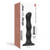 Черная насадка Strap-On-Me Dildo Geisha Balls size M - Strap-on-me - купить с доставкой в Реутове