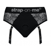 Черные трусики для насадок Diva Lingerie Harness - size S - Strap-on-me - купить с доставкой в Реутове