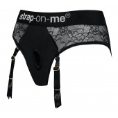 Черные трусики для насадок Diva Lingerie Harness - size M - Strap-on-me - купить с доставкой в Реутове