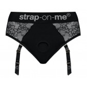 Черные трусики для насадок Diva Lingerie Harness - size M - Strap-on-me - купить с доставкой в Реутове