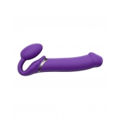 Фиолетовый безремневой вибрострапон Silicone Bendable Strap-On - size XL - Strap-on-me - купить с доставкой в Реутове
