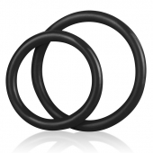 Набор из двух черных силиконовых колец разного диаметра SILICONE COCK RING SET - BlueLine - в Реутове купить с доставкой