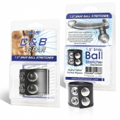 Хомут-утяжка для мошонки из искусственной кожи на клепках SNAP BALL STRETCHER - BlueLine - купить с доставкой в Реутове