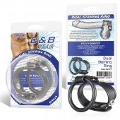 Двойное кольцо выносливости на пенис DUAL STAMINA RING - BlueLine - в Реутове купить с доставкой
