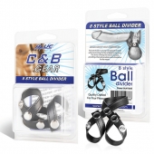 Разделитель мошонки из искусственной кожи на клепках 8 STYLE BALL DIVIDER - BlueLine - купить с доставкой в Реутове