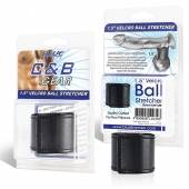 Хомут-утяжка для мошонки из искусственной кожи на липучке VELCRO BALL STRETCHER- 4 см. - BlueLine - в Реутове купить с доставкой