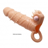 Телесная удлиняющая вибронасадка Penis Sleeve Connor - 17 см. - Baile - в Реутове купить с доставкой