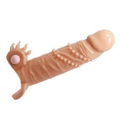 Телесная удлиняющая вибронасадка Penis Sleeve Connor - 17 см. - Baile - в Реутове купить с доставкой