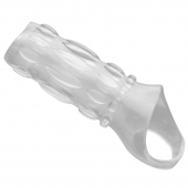 Насадка на пенис с кольцом для мошонки Clear Sensations Enhancer Sex Sleeve - 11,5 см. - XR Brands - в Реутове купить с доставкой