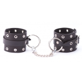 Черные кожаные оковы с люверсами - Crazy Handmade - купить с доставкой в Реутове
