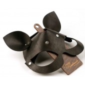 Черная кожаная маска  Кошка  с маленькими ушками - Crazy Handmade - купить с доставкой в Реутове