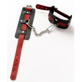 Черные оковы с красным декором и заклепками - Crazy Handmade - купить с доставкой в Реутове