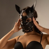 Черная маска  Собака  с ушками - Crazy Handmade - купить с доставкой в Реутове