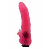 Розовая насадка для страпона с клиторальными лепестками - 18,5 см. - LOVETOY (А-Полимер) - купить с доставкой в Реутове