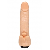 Телесная гелевая насадка-фаллос с клиторальными лепестками - 18,5 см. - LOVETOY (А-Полимер) - купить с доставкой в Реутове