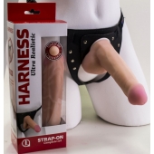 Страпон Harness из двух предметов: трусики с плугом и насадка-фаллос - 17 см. - LOVETOY (А-Полимер) - купить с доставкой в Реутове