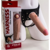 Реалистичный страпон Harness из трусиков и насадки-фаллоса - 18,5 см. - LOVETOY (А-Полимер) - купить с доставкой в Реутове