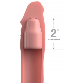 Телесная насадка-удлинитель 2 Inch Silicone X-tension with Strap - 20,3 см. - Pipedream - в Реутове купить с доставкой