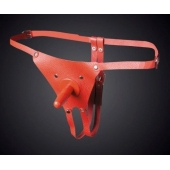 Красные кожаные универсальные трусики со штырьком для насадок - Sitabella - купить с доставкой в Реутове