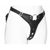 Черный женский пояс с вагинальной пробкой - LOVETOY (А-Полимер) - купить с доставкой в Реутове