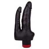 Двойной вибромассажёр чёрного цвета - 17 см. - LOVETOY (А-Полимер)