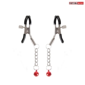 Серебристые зажимы на соски с шариками на цепочках - Notabu - купить с доставкой в Реутове