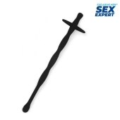 Черный силиконовый уретральный стимулятор - 15 см. - Sex Expert - купить с доставкой в Реутове