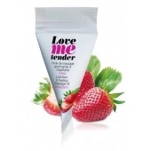 Съедобное согревающее массажное масло Love Me Tender Strawberry с ароматом клубники - 10 мл. - Love to Love - купить с доставкой в Реутове