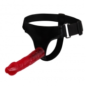 Тёмно-розовый страпон на трусиках регулирующегося размера - 18,8 см. - Baile - купить с доставкой в Реутове