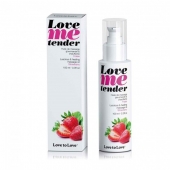 Съедобное согревающее массажное масло Love Me Tender Strawberry с ароматом клубники - 100 мл. - Love to Love - купить с доставкой в Реутове