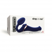 Синий безремневой страпон Multi Orgasm Size S с клиторальной стимуляцией - Strap-on-me - купить с доставкой в Реутове