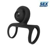 Черная вибронасадка на пенис Sex Expert - Sex Expert - в Реутове купить с доставкой