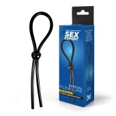 Черное силиконовое лассо с шариком для утяжки - Sex Expert - в Реутове купить с доставкой