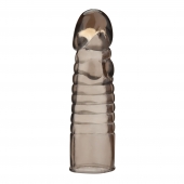 Дымчатая насадка-удлинитель Ribbed Realistic Penis Enhancing Sleeve Extension - 15,2 см. - BlueLine - в Реутове купить с доставкой