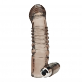 Дымчатая насадка на пенис с вибрацией  Vibrating Penis Enhancing Sleeve Extension - 13,3 см. - BlueLine - в Реутове купить с доставкой