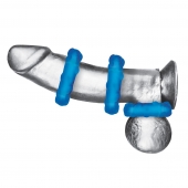 Комплект из трех голубых эрекционных колец 3-Pack Ribbed Rider Cock Ring Set - BlueLine - в Реутове купить с доставкой