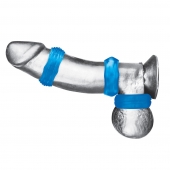 Комплект из трех голубых колец для эрекции 3-Pack Nuts   Bolts Stretch Cock Ring Set - BlueLine - в Реутове купить с доставкой